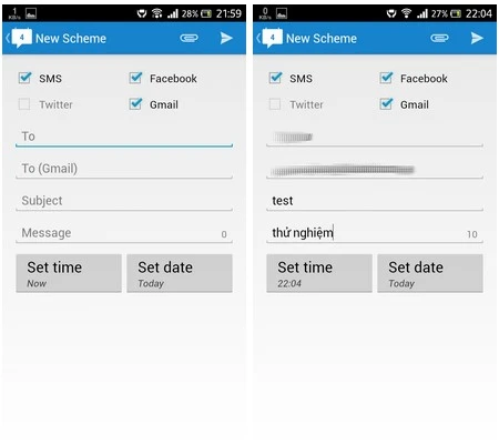 Lên lịch để smartphone tự động gửi tin nhắn SMS, Facebook, Email...