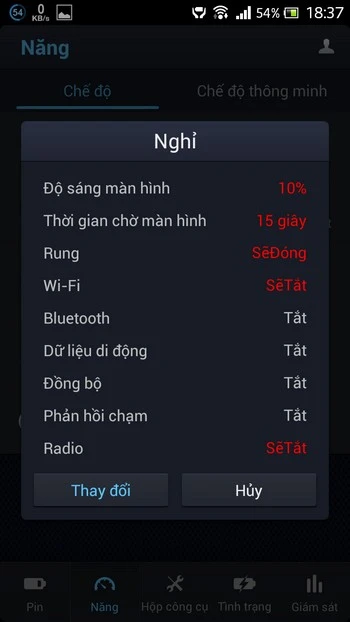 Thiết lập chế độ sử dụng để kéo dài thời lượng pin