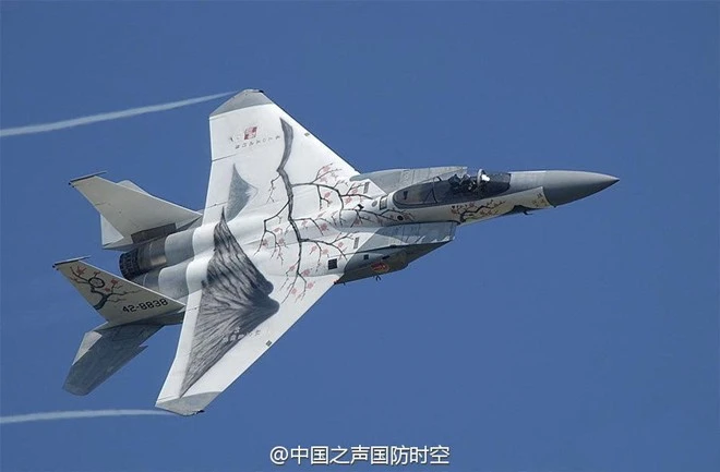 Tiêm kích F-15J sơn màu hoa anh đào tuyệt đẹp ảnh 1 ae