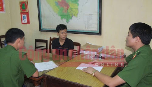 Công an tỉnh Thái Nguyên lấy lời khai Dương Nghĩa Hậu.