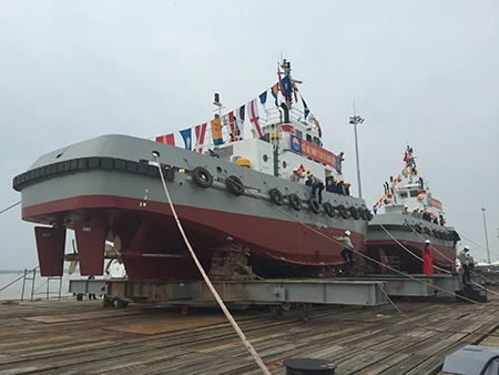 Hạ thủy 2 tàu kéo lai dắt hiện đại của Quân chủng Hải quân ảnh 1