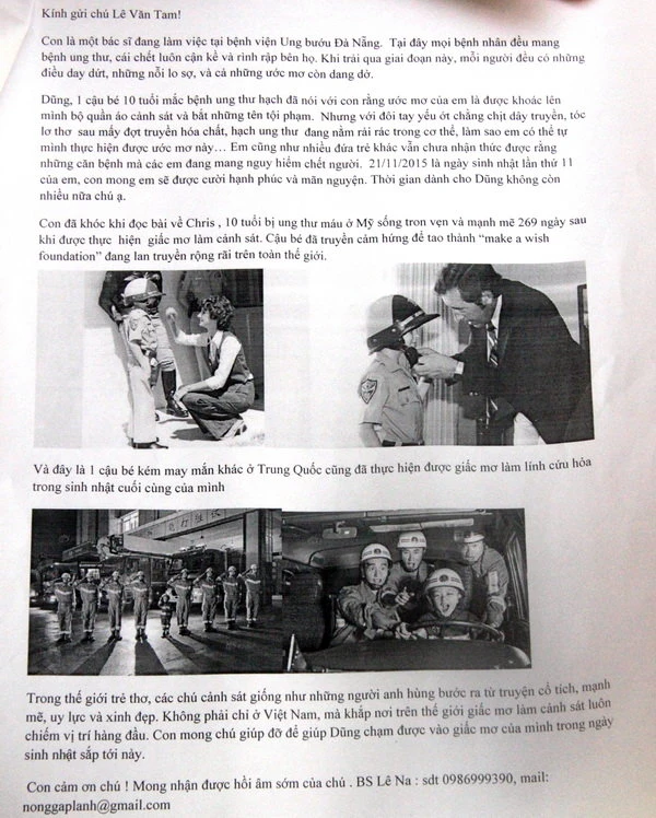 Bức thư bác sĩ Lê Na gửi giám đốc Công an TP Đà Nẵng