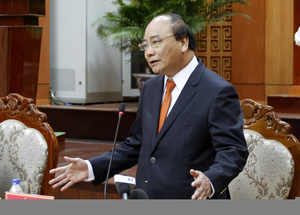 Thủ tướng Nguyễn Xuân Phúc thăm, chúc tết Đảng bộ, chính quyền và nhân dân Quảng Nam.- Ảnh: VGP/Hồng Hạnh