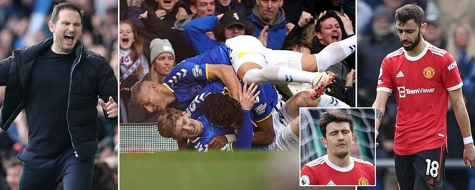 MU quá khó để lọt Top 4 Premier League mùa này sau trận thua Everton. ẢNH: DAILY MAIL