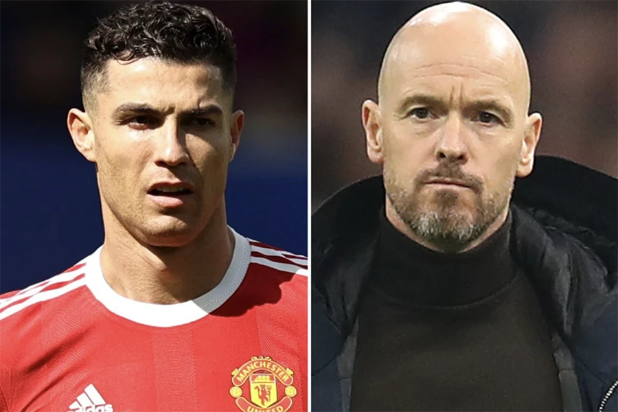Ten Hag đã định đoạt tương lai của Ronaldo tại MU. ẢNH: SUN SPORTS
