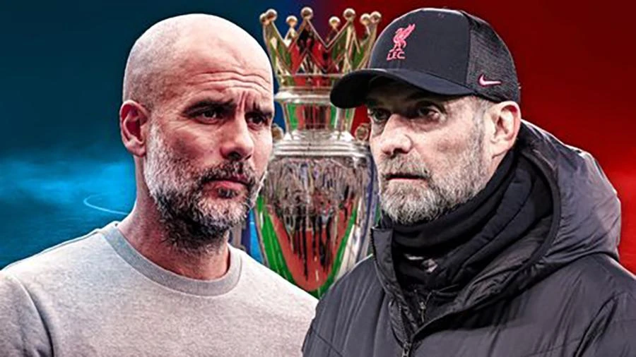 Pep và Klopp đang cạnh tranh gay gắt cho ngôi vương Premier League mùa này. ẢNH: MIRROR