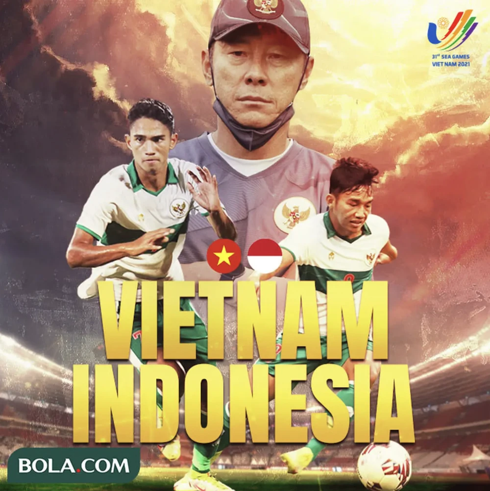 Indonesia nhận thất bại trước Việt Nam trong trận đầu tiên SEA Games 31. ẢNH: BOLA