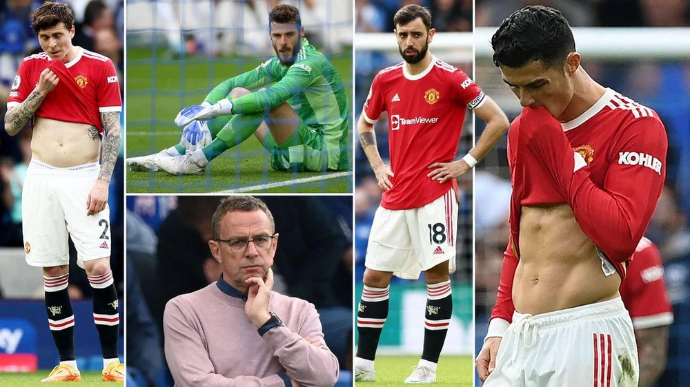 Các cầu thủ MU nhận thất bại nhục nhã trước Brighton. ẢNH: MIRROR