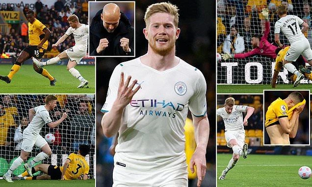 Man City hủy diệt Wolves với tỉ số 5-1. ẢNH: DAILY MAIL