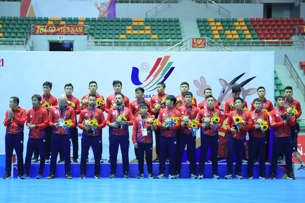 Futsal Việt Nam vừa giành HCĐ SEA Games 31. ẢNH: VFF