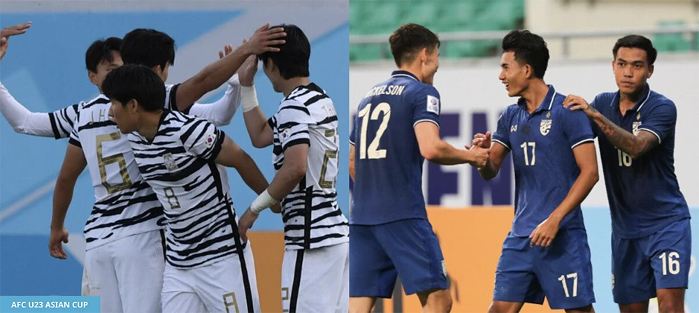 U-23 Hàn Quốc và U-23 Thái Lan đều muốn đánh bại nhau. ẢNH: AFC