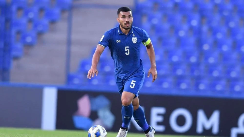 Krisada Kaman của U-23 Thái Lan. ẢNH: THAI RAITH