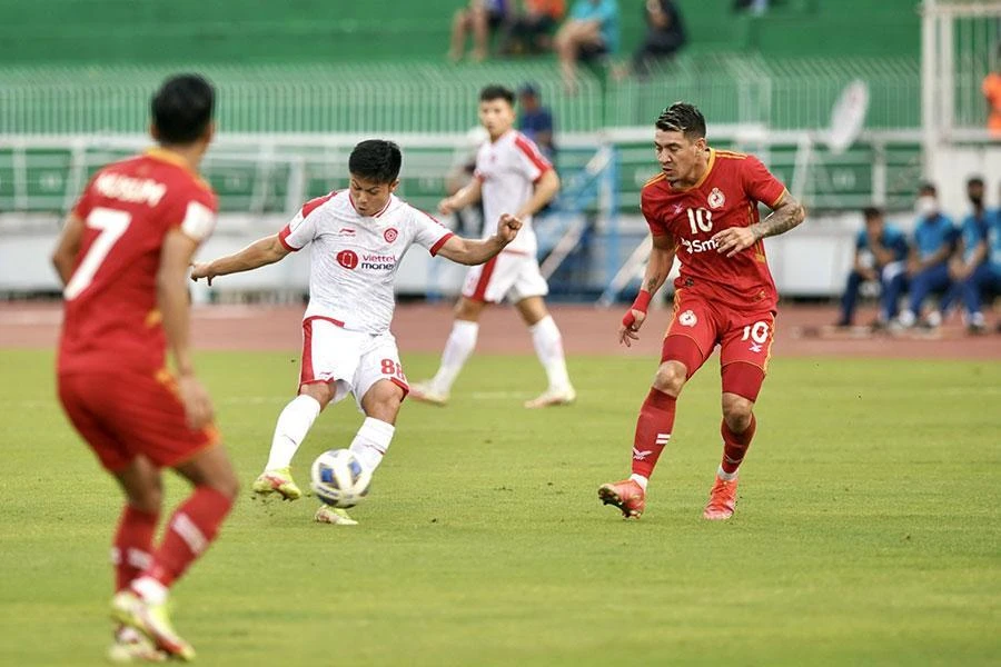 Bàn thắng duy nhất được xem là siêu phẩm của Duy Thường. ẢNH: ANH PHƯƠNG