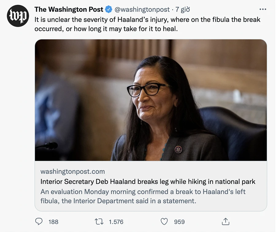 Dòng Tweet gây hiểu lầm của tờ Washington Post.