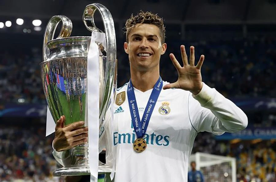 Ronaldo đã giành 5 danh hiệu Champions League trong sự nghiệp. ẢNH: GETTY