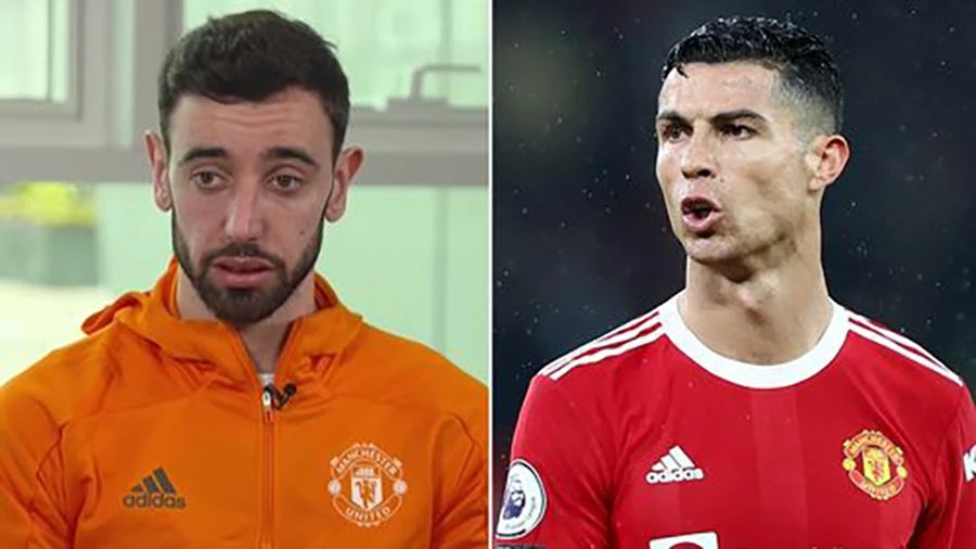 Bruno Fernandes lần đầu lên tiếng về tương lai của Ronaldo ở MU. ẢNH: MIRROR Bruno Fernandes lần đầu lên tiếng về tương lai của Ronaldo ở MU. ẢNH: MIRROR