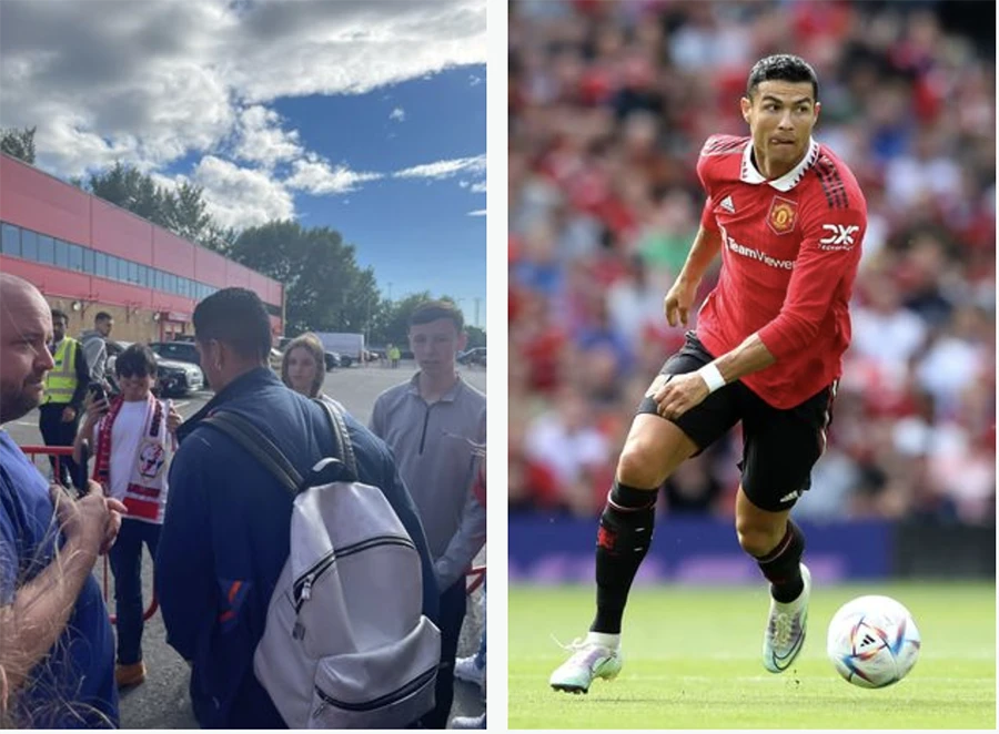 Sau khi thi đấu hết hiệp 1, Ronaldo bỏ về sớm trước khi trận đấu kết thúc 10 phút. ẢNH: MIRROR