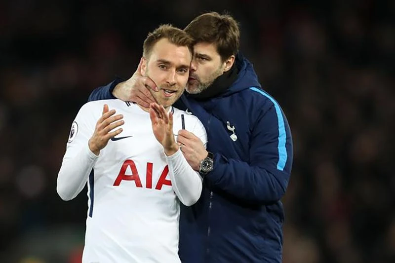 Eriksen thời còn chơi cho Tottenham dưới trướng HLV Mauricio Pochettino. ẢNH: GETTY