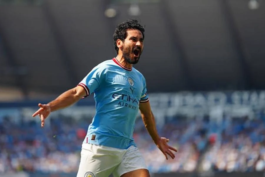 Ilkay Gundogan ghi bàn mở tỷ cho trận đấu. Ảnh: Getty