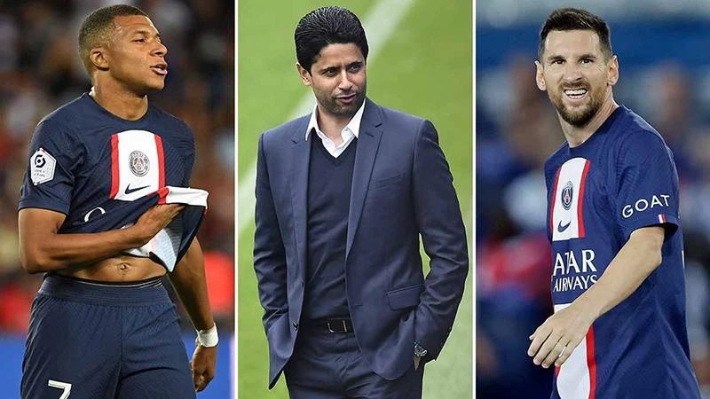 Hóa đơn tiền lương tăng vọt từ việc ký hợp đồng với Messi và gia hạn với Mbappe đã khiến quỹ lương của PSG tăng vọt và bị UEFA "tuýt còi". ẢNH: MIRROR Hóa đơn tiền lương tăng vọt từ việc ký hợp đồng với Messi và gia hạn với Mbappe đã khiến quỹ lương của PSG tăng vọt và bị UEFA "tuýt còi". ẢNH: MIRROR