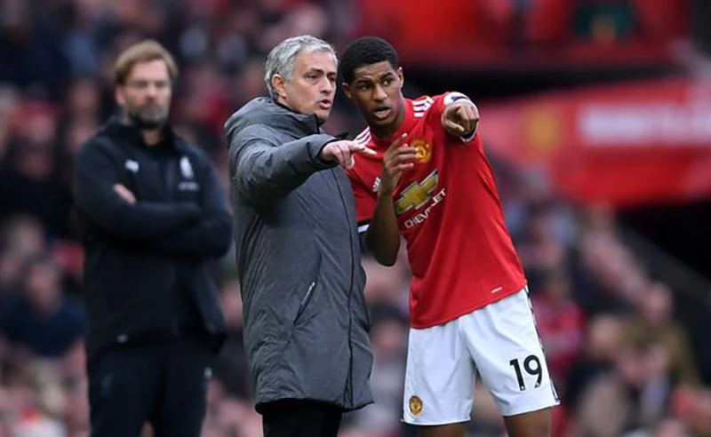 Mourinho không tin Rashford có thể phát triển ở vị trí tiền đạo cắm. ẢNH: GETTY