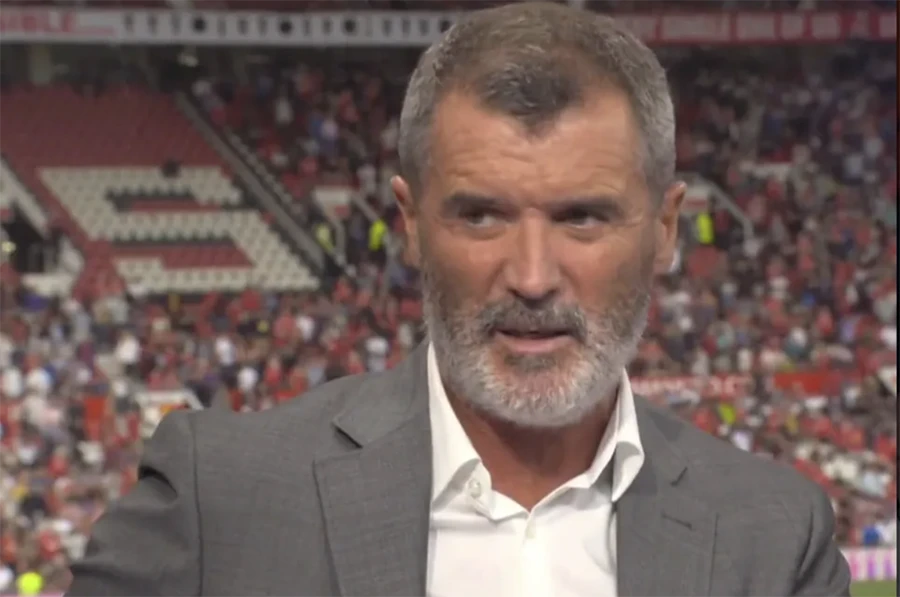Chưa bao giờ fan MU thấy huyền thoại MU Roy Keane vui như vậy. ẢNH: SUN SPORTS