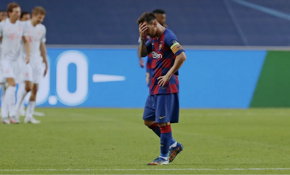 Có Messi trong đội hình, Barca vẫn thua Bayern 2-8. ẢNH: GETTY