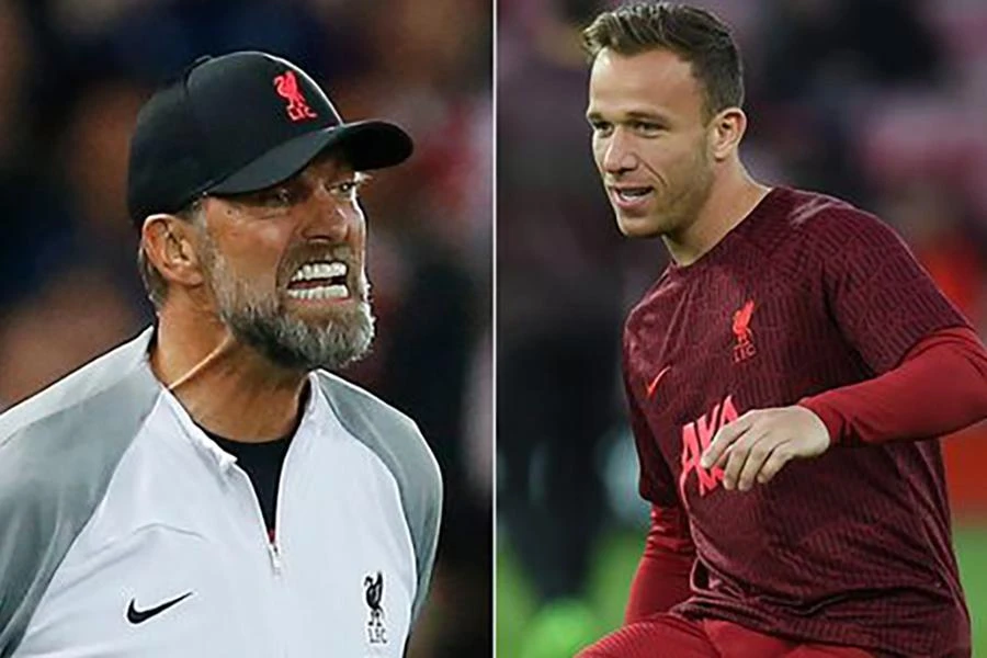 Klopp dường như không mấy ấn tượng với Arthur Melo. ẢNH: DAILY STAR