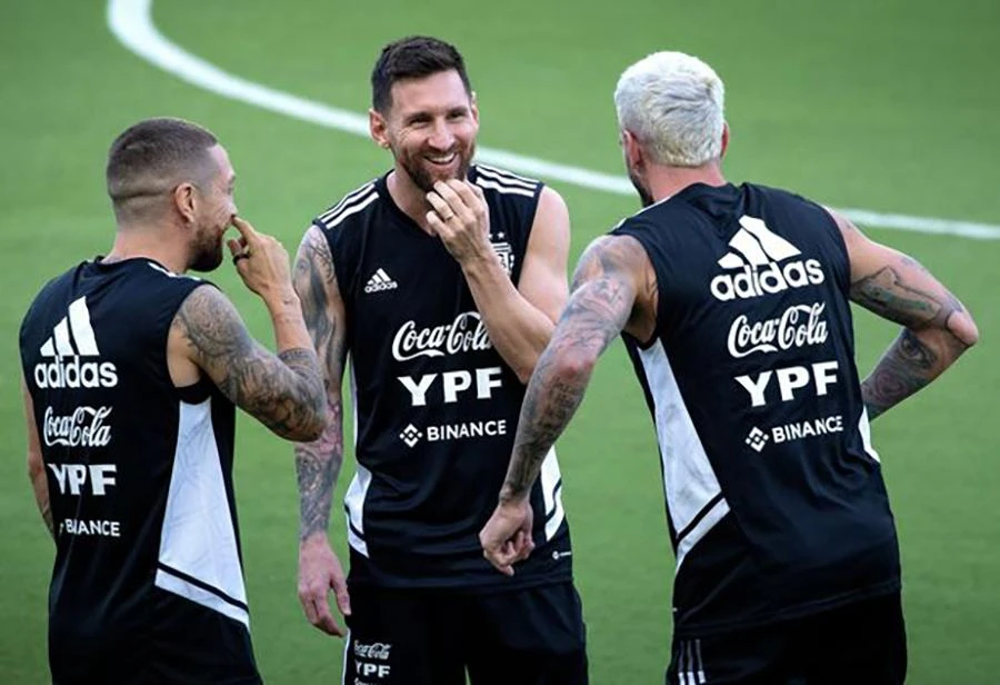 'Trại' huấn luyện của tuyển Argentina tràn ngập tiếng cười. ẢNH: GETTY