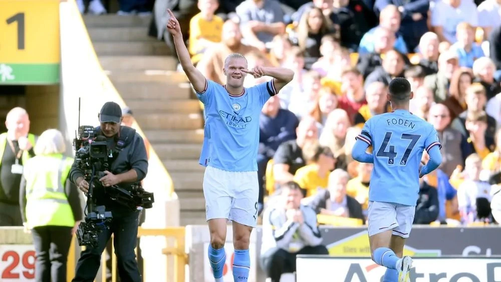 Man City đang sở hữu cỗ máy ghi bàn Erling Haaland. Ảnh: Getty