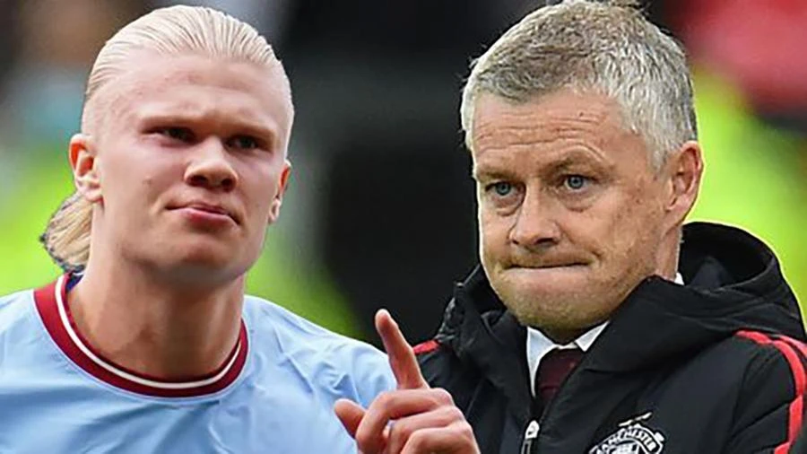 Haaland ngầm đổ lỗi cho Solskjaer khiến MU mua hụt anh. ẢNH: MIRROR