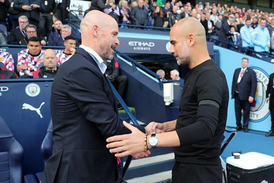 Ten Hag đã thua Pep Guardiola toàn diện trong cuộc đối đầu đầu tiên ở Premier League. ẢNH: GETTY