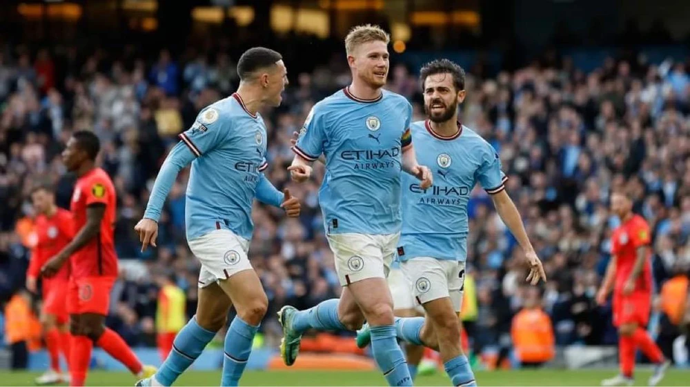 Siêu phẩm của Kevin De Bruyne nhấn chìm hi vọng của Brighton. Ảnh: Getty