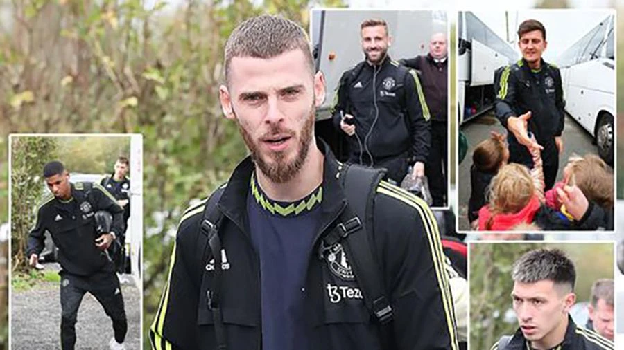 Đội hình MU đã đến Tây Ban Nha chuẩn bị đá trận quyết định với Real Sociedad. ẢNH: MIRROR