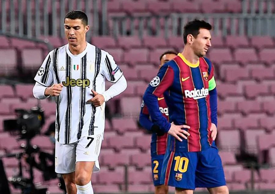 Sau khi Ronaldo rời La Liga, Ronaldo và Messi từng đối đầu với nhau tại Champions League khi Juventus gặp Barcelona. ẢNH: GETTY