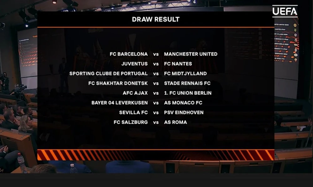 Kết quả bốc thăm vòng play-off Europa League. ẢNH: UEFA