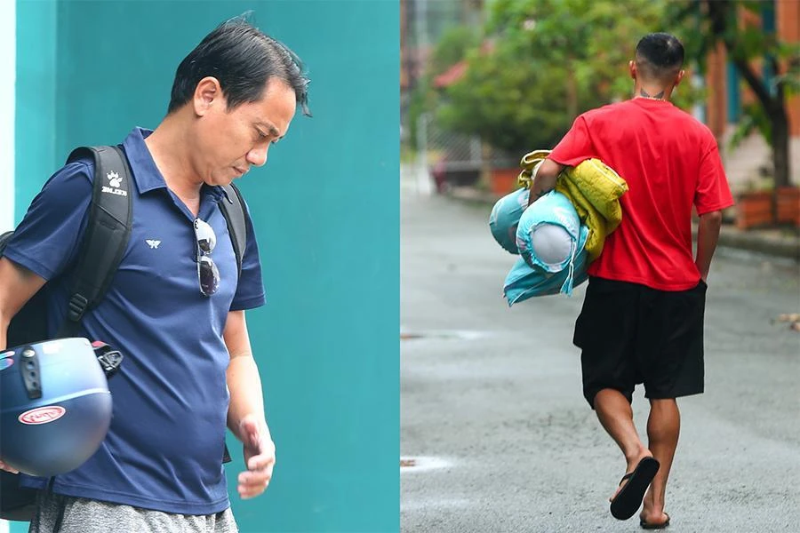 HLV Phùng Thanh Phương và cầu thủ thất thểu rời Thành Long khi cái tên Sài Gòn FC bị xóa sổ. Ảnh: QUỐC AN HLV Phùng Thanh Phương và cầu thủ thất thểu rời Thành Long khi cái tên Sài Gòn FC bị xóa sổ. Ảnh: QUỐC AN