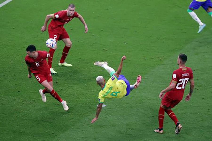 Trận Serbia thua Brazil 0-2 ở lượt trận mở màn World Cup 2022. ẢNH: GETTY