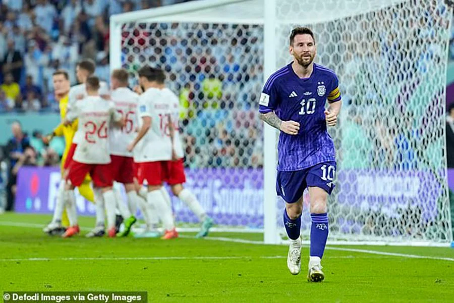 Messi không ghi bàn trong trận Argentina thắng Ba Lan 2-0. ẢNH: GETTY