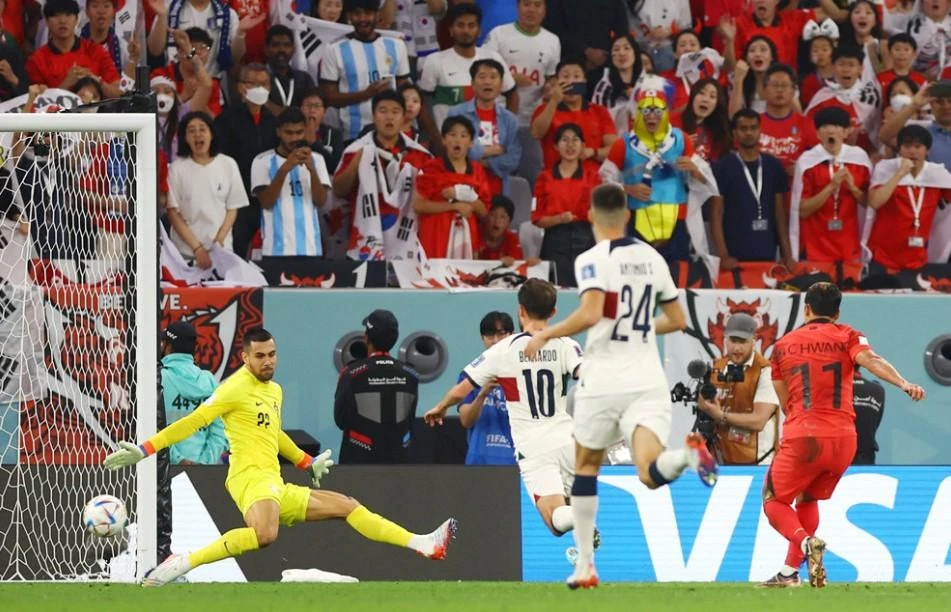 Đây là bàn thắng quyết định của Hàn Quốc. ẢNH: GETTY
