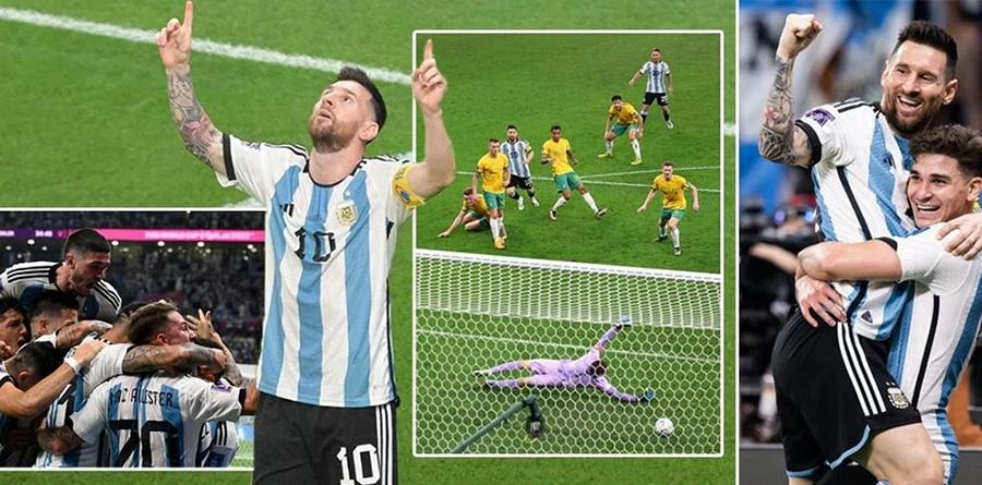 Argentina đã đánh bại Úc 2-1 để tiến vào tứ kết World Cup 2022 gặp Hà Lan. ẢNH: MIRROR