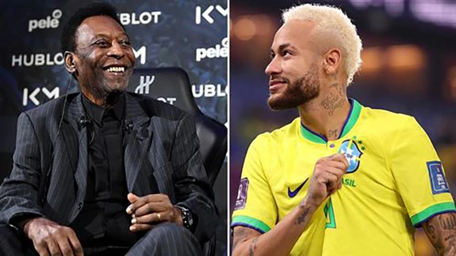 Neymar chỉ còn cách kỷ lục 77 bàn thắng cho tuyển Brazil của vua bóng đá Pele đúng 1 bàn. ẢNH: MIRROR