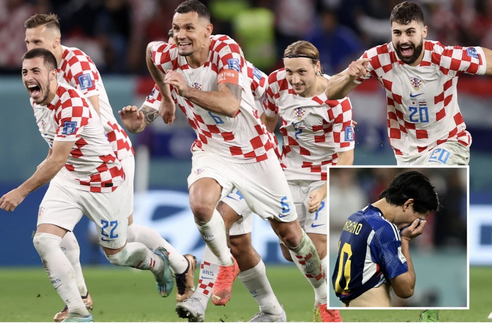 Croatia bản lĩnh hơn Nhật trong loạt luân lưu. ẢNH: SUN SPORTS Croatia bản lĩnh hơn Nhật trong loạt luân lưu. ẢNH: SUN SPORTS