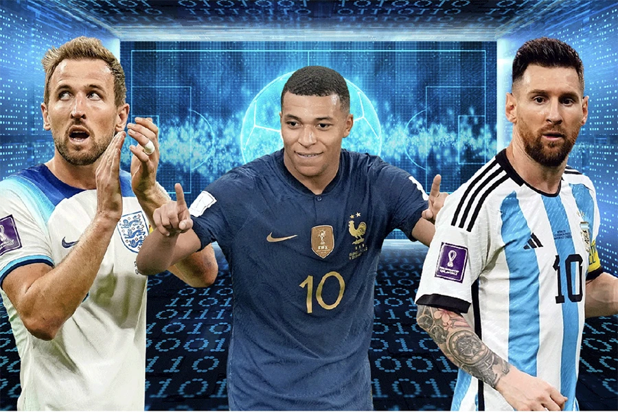 Chiếc cúp vàng thế giới sẽ là của Harry Kane, Kylian Mbappe hay Lionel Messi hoặc không ai cả? ẢNH: SUN SPORTS