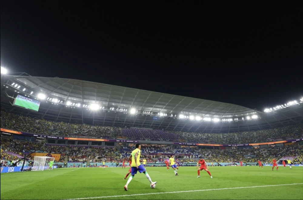 Trận đấu giữa Brazil và Hàn Quốc ở vòng 1/8 World Cup là trận đấu cuối cùng được tổ chức trên sân 974 tại Qatar. ẢNH: GETTY
