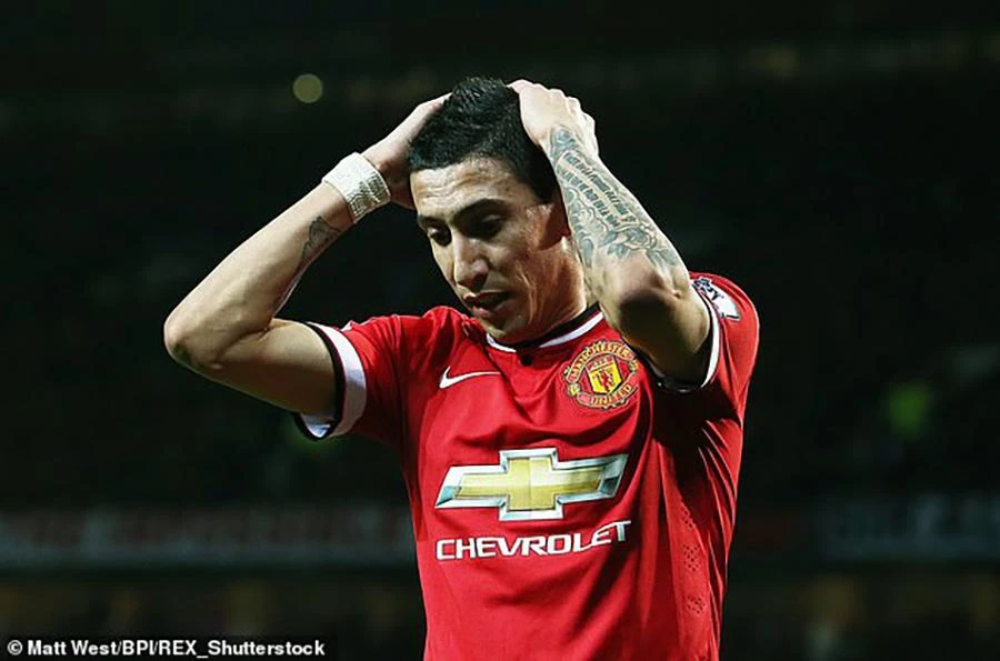 Di Maria thi đấu không thành công ở MU dưới trướng Van Gaal. ẢNH: REX