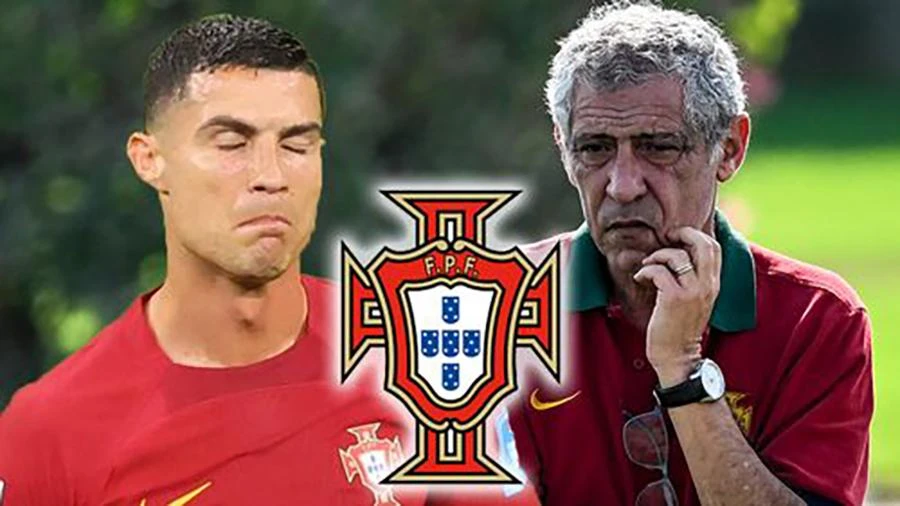 Truyền thông loan tin đồn Ronaldo mâu thuẫn với HLV Santos và đe dọa rời đội tuyển Bồ Đào Nha. ẢNH: MIRROR