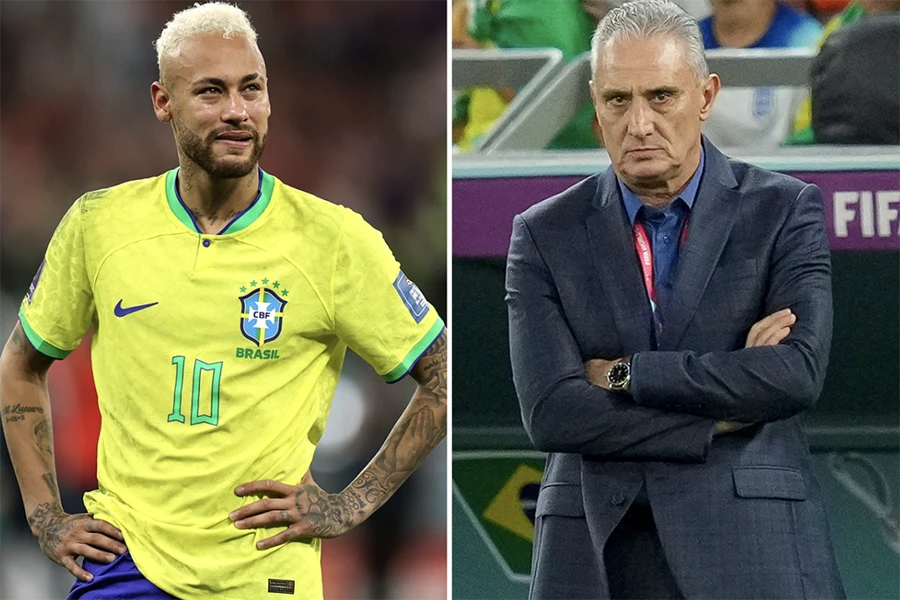 Neymar và Tite kết thúc hành trình 6 năm 'bên nhau' cùng tuyển Brazil. ẢNH: SUN SPORTS