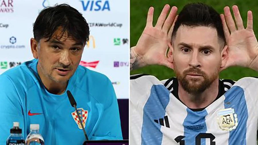 HLV Dalic chơi trò tâm lý dồn hết áp lực lên Argentina và Messi. ẢNH: MIRROR