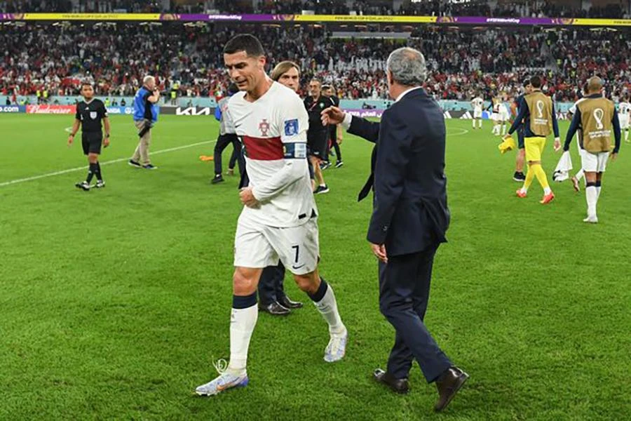 Ronaldo rời World Cup 2022 trong nước mắt. ẢNH: GETTY